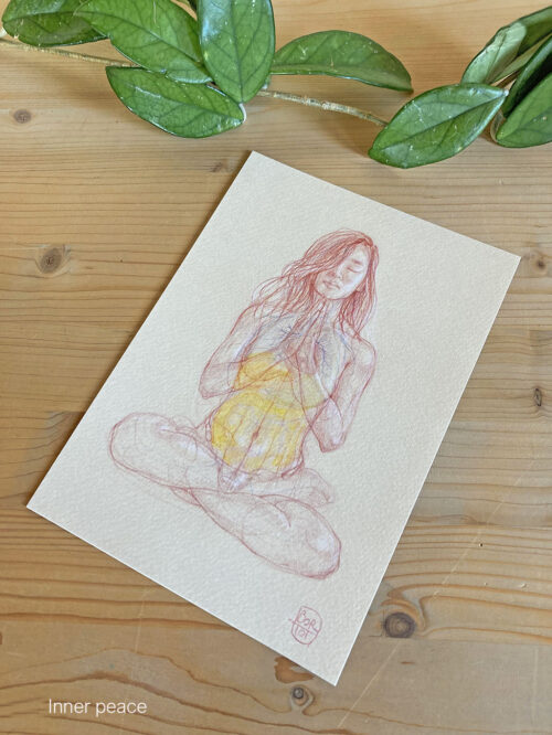 A5 Yoga Prints - on textured paper - Inner peace
