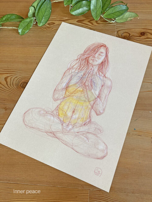 A3 Yoga Prints - on textured paper - Inner peace