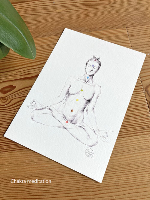 A4 Yoga Prints - on textured paper - Chakra meditation