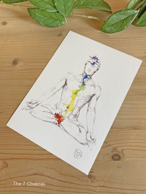 A5 Yoga Prints - on textured paper - The 7 Chakras