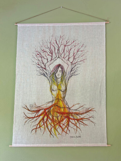 Chakra tree of life - print on linen - big