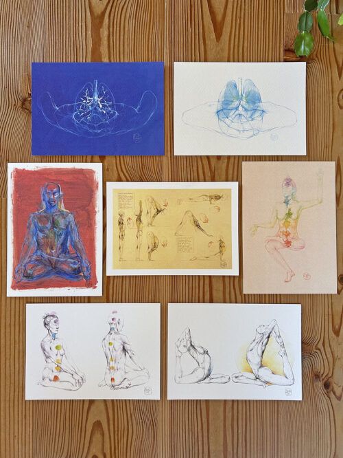 A5 Yoga Prints - on textured paper