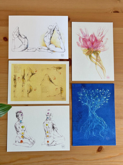 A5 Yoga Prints - on textured paper