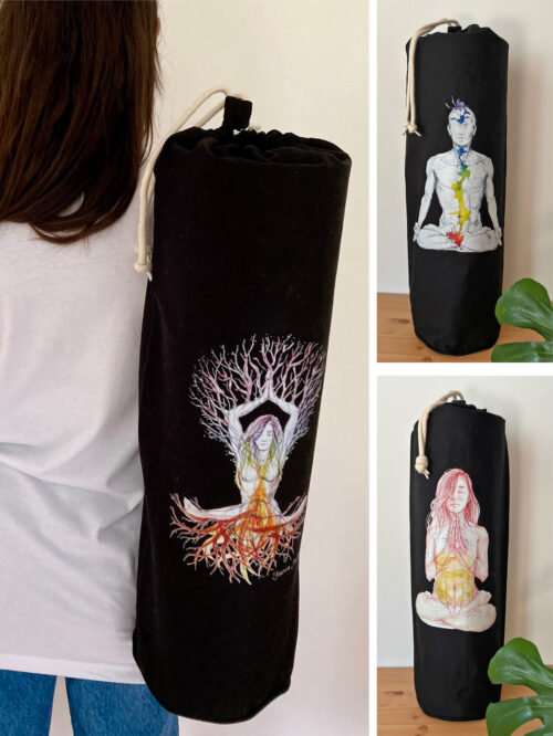 Organic Yoga Mat Bags - Black