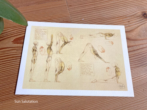 A5 Yoga Prints - on textured paper - Sun Salutation