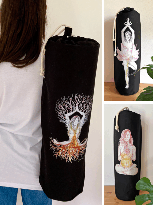 Organic Yoga Mat Bags - Black