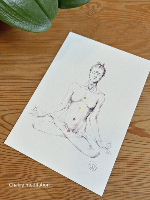A5 Yoga Prints - on textured paper - Chakra meditation