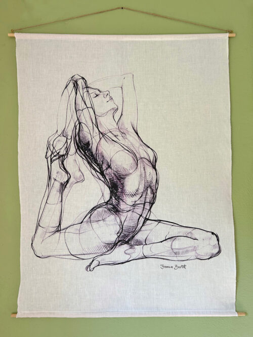 Pigeon pose - print on linen