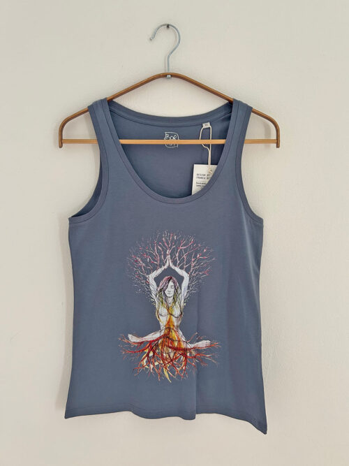 Women's Tank Top "Chakra tree of life" Mineral Grey