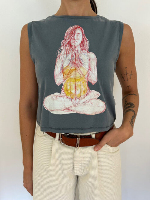 Women's crop T-shirt "Inner peace"