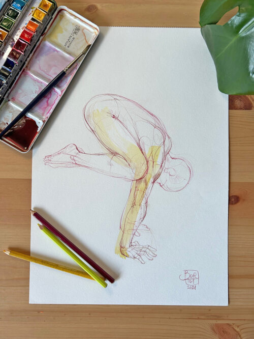 Original drawing - Bakasana
