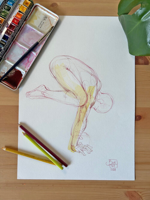 Original drawing - Bakasana