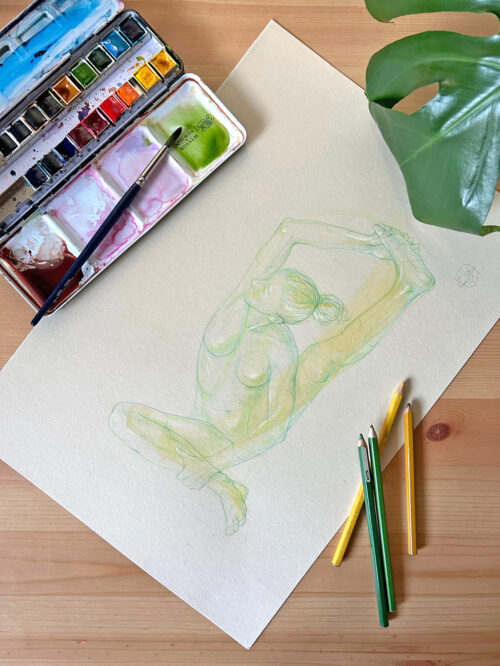 Original drawing - Parsva Janu Sirsasana variation