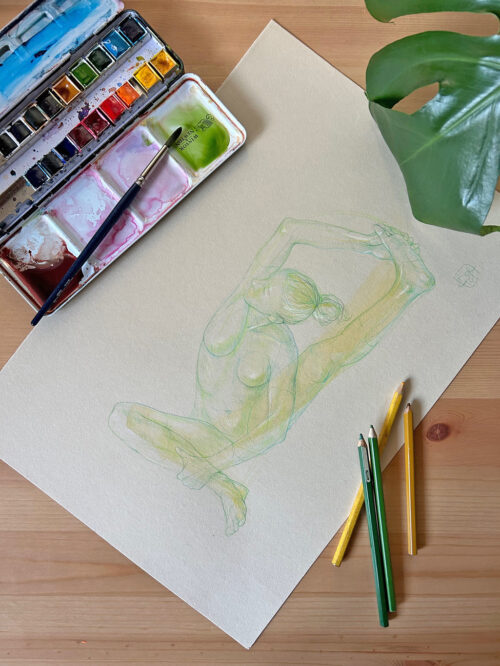 Original drawing - Parsva Janu Sirsasana variation