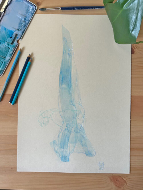 Original drawing - Salamba Sarvangasana