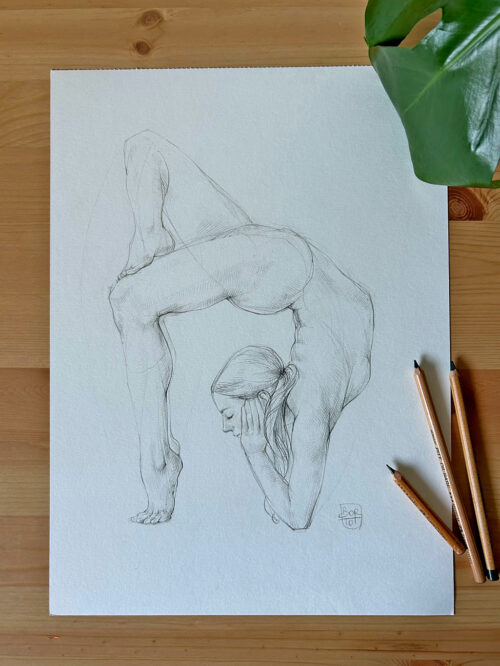 Original drawing - Sayanasana variation