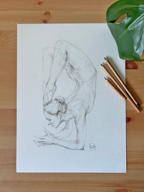 Original drawing - Vrschikasana variation