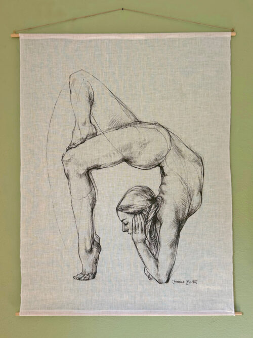 Sayanasana variation - print on linen