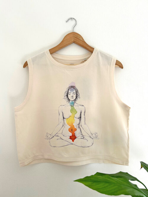 Women's crop T-shirt "Chakras"