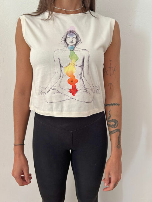 Women's crop T-shirt "Chakras"
