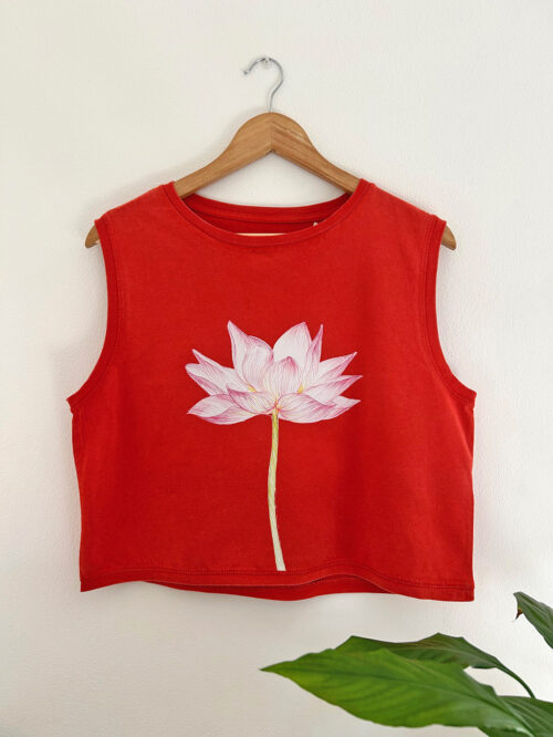Women's crop T-shirt "Fiore di loto"