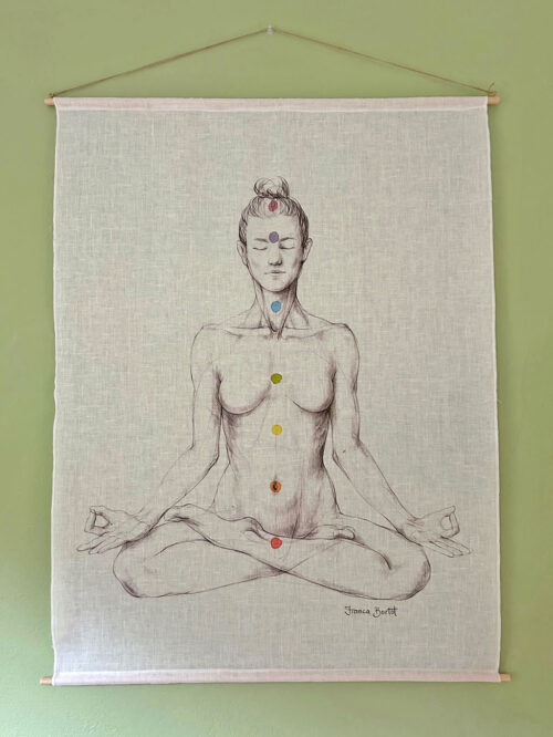 Chakra meditation - print on linen