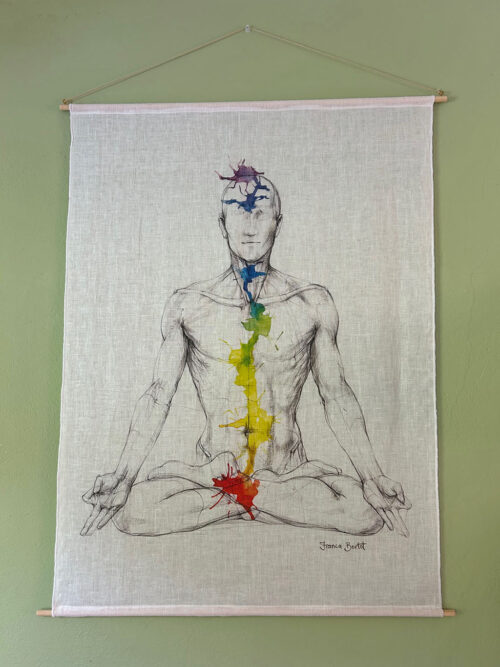 The 7 Chakras - print on linen - big
