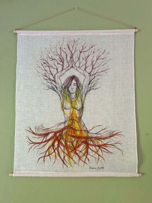 Chakra tree of life - print on linen - small