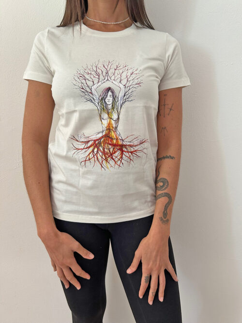 Women's T-shirt "Chakra tree of life" Ivory