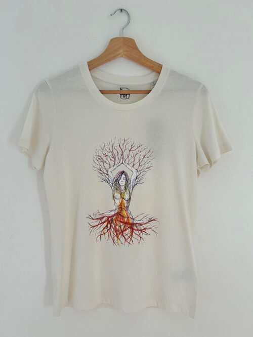 Women's T-shirt "Chakra tree of life" Ivory