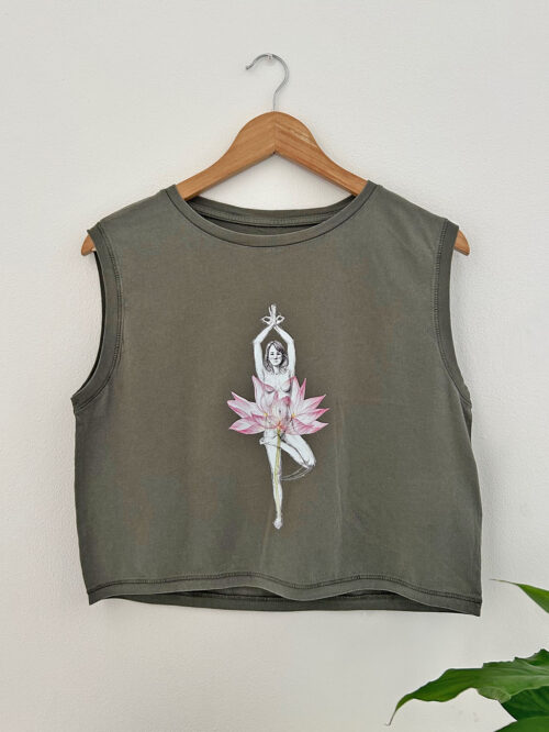 Women's crop T-shirt "Flower tree"
