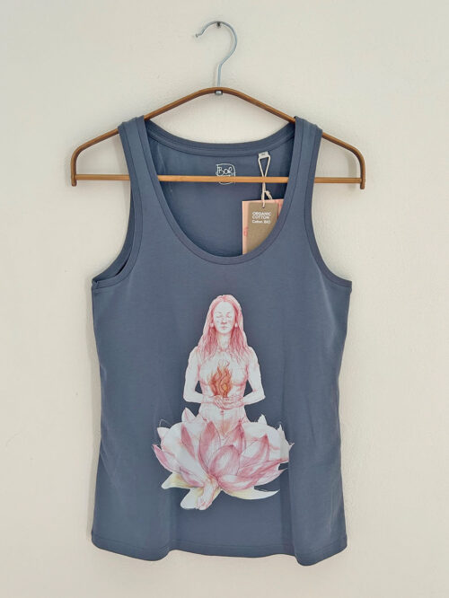 Women's Tank Top "Lotus flower" Mineral Grey
