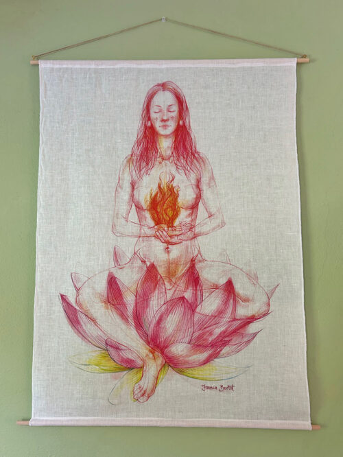 Lotus flower - print on linen - big