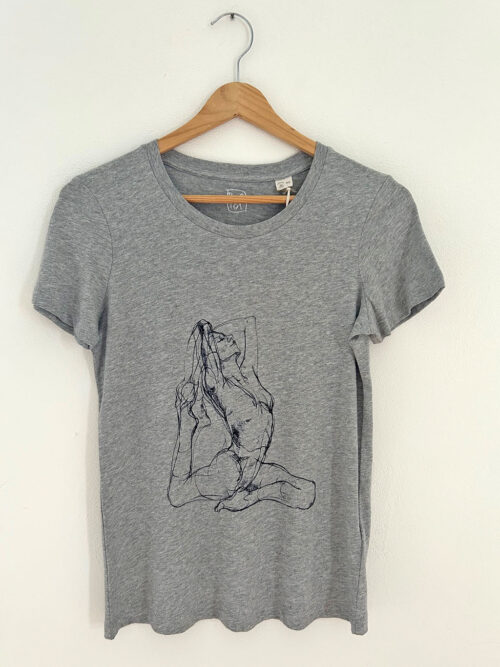 Women's T-shirt "Pigeon pose" Moon Grey Heather