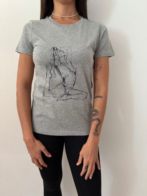Women's T-shirt "Pigeon pose" Moon Grey Heather