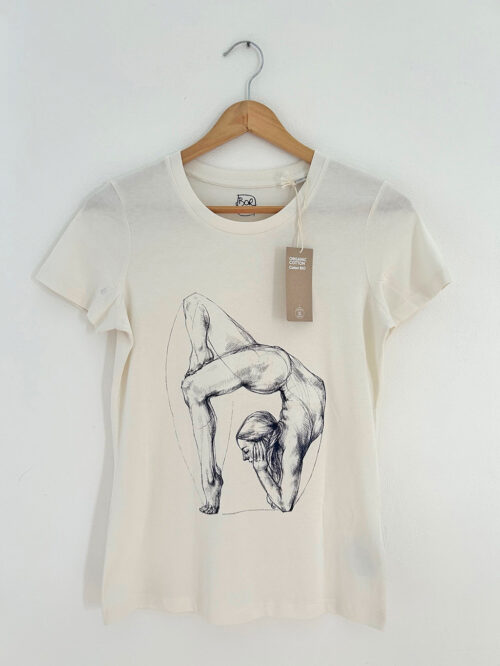 Women's T-shirt "Sayanasana variation" Ivory