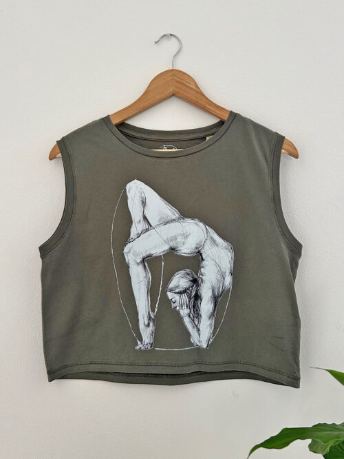 Women's crop T-shirt "Sayanasana variation"