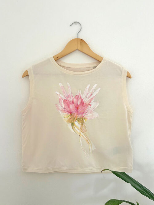 Women's crop T-shirt "Lotus mudra"